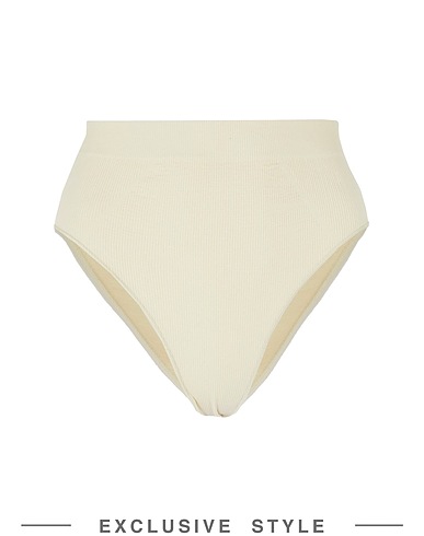 LES GIRLS LES BOYS x YOOX Slip SEAMFREE RIB BRIEF Elfenbein 84% Baumwolle, 12% Polyamid, 4% Elastan