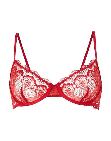 8 by YOOX Bra LACE UNDERWIRE BRA
 Burgundy 87% Polyamide, 13% Elastane