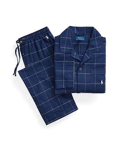 POLO RALPH LAUREN Sleepwear PLAID FLANNEL SLEEP SET
 Midnight blue 100% Cotton