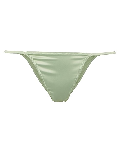 8 by YOOX Brief SATIN LACE-TRIM BRAZILIAN THONG Light green 92% Polyester, 8% Elastane