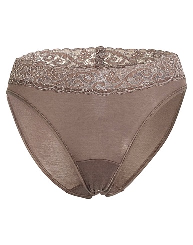 HANRO Slip Tortora 100% Cotone, Poliammide, Elastan