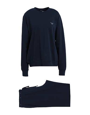 EMPORIO ARMANI Sleepwear LOUNGEWEAR TRACKSUIT Midnight blue 97% Cotton, 3% Elastane