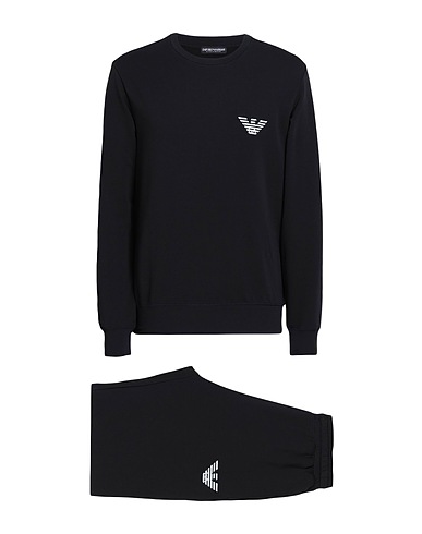 EMPORIO ARMANI Sleepwear LOUNGEWEAR TRACKSUIT Black 97% Cotton, 3% Elastane