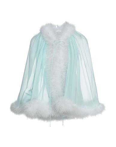 DOLCE&GABBANA Cloak Sky blue 100% Silk, Turkey feathers