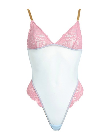 DORA LARSEN Lingerie bodysuit EMBER LACE SOFT CUP BODY
 Antique rose 100% Organic cotton
