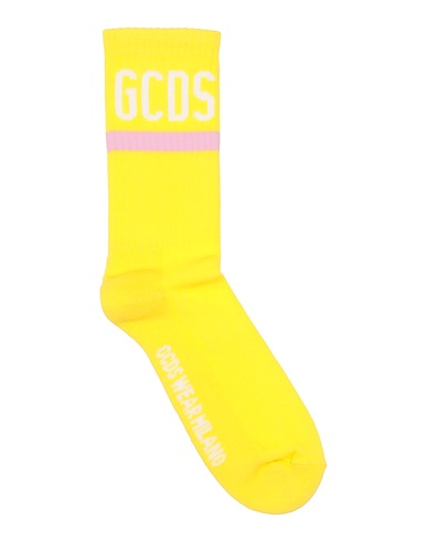 GCDS Socks & tights Yellow 85% Cotton, 10% Polyamide, 5% Elastane