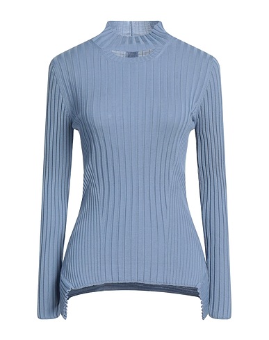 WOLFORD Polo neck CASHMERE TOP LONG SLEEVES
 Light blue 90% Virgin Wool, 10% Cashmere
