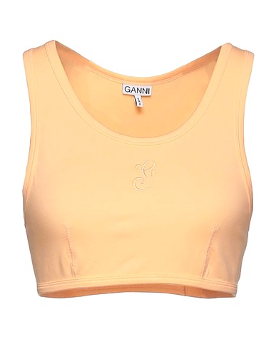 GANNI Crop top Apricot 95% Organic cotton, 5% Elastane