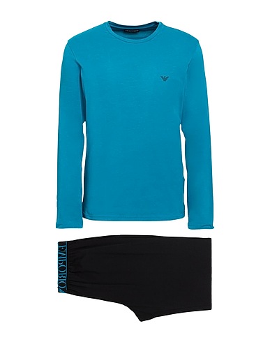 EMPORIO ARMANI Sleepwear PAJAMAS Deep teal 95% Cotton, 5% Elastane
