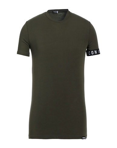 DSQUARED2 Undershirt Military green 89% Cotton, 11% Elastane