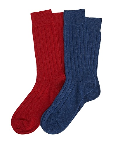 8 by YOOX Short socks RIBBED WOOL-CASHMERE SOCK SET Midnight blue 35% Wool, 34% Polyamide, 21% Viscose, 10% Cashmere