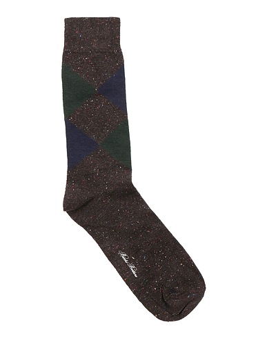 BROOKS BROTHERS Short socks Brown 80% Cotton, 20% Nylon