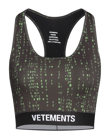 VETEMENTS Reggiseno Nero 80% Poliammide, 20% Elastan