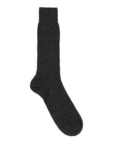BROOKS BROTHERS Short socks Steel grey 65% Merino Wool, 35% Nylon