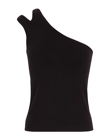 8 by YOOX Top ONE SLEEVE CUT OUT TANK TOP
 Nero 73% Viscosa, 27% Poliammide riciclato