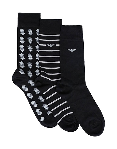 EMPORIO ARMANI Short socks Black 65% Cotton, 33% Polyamide, 2% Elastane