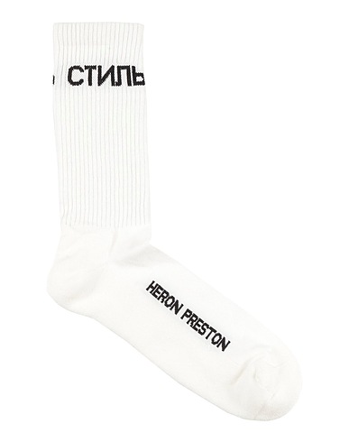HERON PRESTON ストッキング＆ソックス ホワイト オーガニックコットン 80% / ナイロン 15% / ポリウレタン 5%