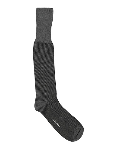 BROOKS BROTHERS Short socks Grey 80% Cotton, 20% Nylon