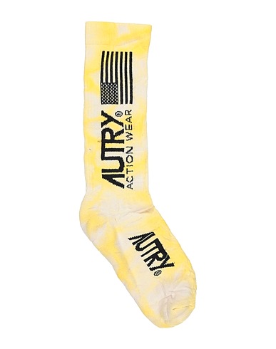 AUTRY Socks & tights Pastel yellow 78% Cotton, 12% Polyester, 5% Polyamide, 5% Elastane