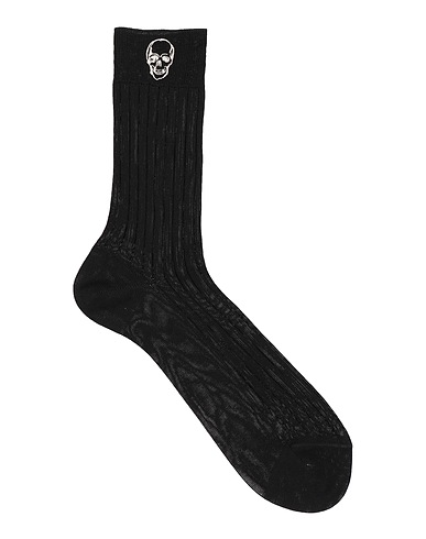 ALEXANDER MCQUEEN Short socks Black 100% Cotton, Polyester