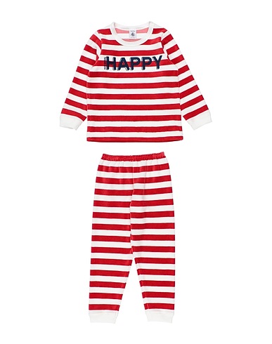 PETIT BATEAU Pigiama Rosso 75% Cotone, 25% Poliestere