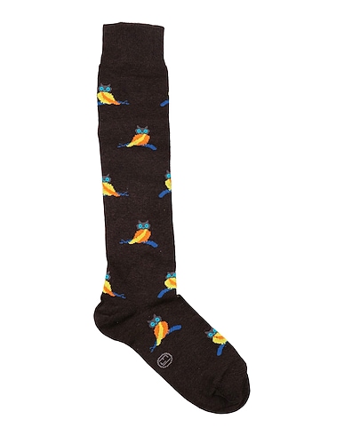 LANZA LE CALZE Socks & tights Dark brown 90% Cotton, 10% Elastane