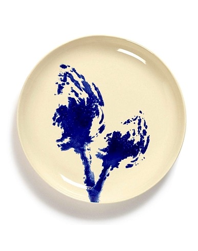 SERAX Plates Serax Feast dinner plate diam. 19 cm. white - artichoke blue - Set 8 Multicoloured Stoneware