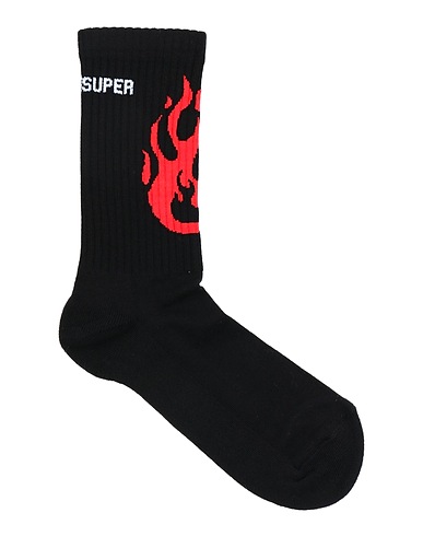 VISION OF SUPER Chaussettes et collants Noir 90% Coton, 7% Polyamide, 3% Élasthanne