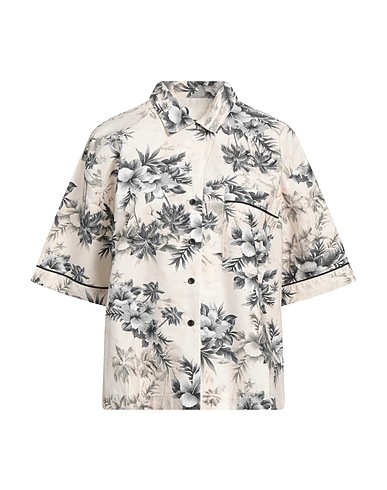8PM Camicie e bluse a fiori Avorio 100% Cotone, Poliestere