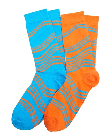 8 by YOOX Short socks 2-PACK ORGANIC COTTON SPIRAL SOCKS
 Orange 80% Organic cotton, 18% Polyamide, 2% Elastane