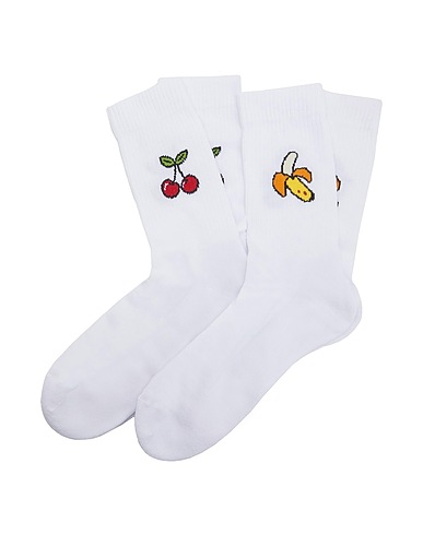 8 by YOOX Socks & tights 2-PACK ORGANIC COTTON PATCH SOCKS
 White 82% Organic cotton, 16% Polyamide, 2% Elastane