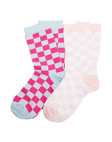 8 by YOOX Socks & tights 2-PACK ORGANIC COTTON CHECK SOCKS
 Fuchsia 80% Organic cotton, 18% Polyamide, 2% Elastane