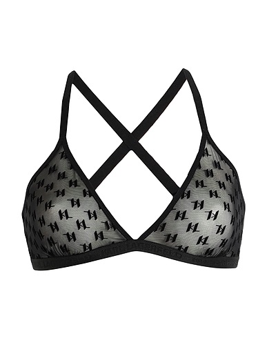 KARL LAGERFELD Bra KL MONOGRAM FLOCK TRIANGLE BRA
 Black 77% Polyamide, 18% Elastane, 3% Acrylic, 2% Viscose