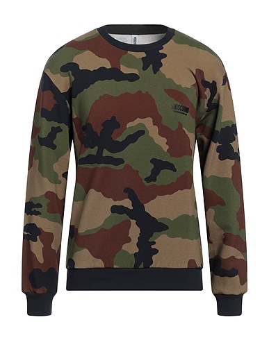 MOSCHINO Undershirt Military green 97% Cotton, 3% Elastane