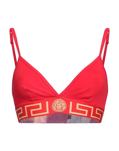VERSACE Bra Red 94% Cotton, 6% Elastane, Polyamide, Polyester