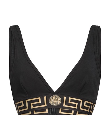 VERSACE Bra Black 94% Cotton, 6% Elastane, Polyamide, Polyester