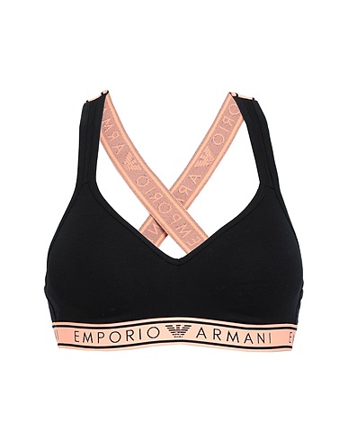 EMPORIO ARMANI Bra UNDERWEAR Black 95% Organic cotton, 5% Elastane