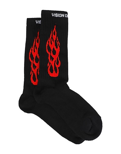 VISION OF SUPER Socks & tights Black 90% Cotton, 7% Polyamide, 3% Elastane