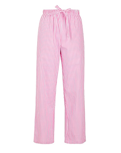 8 by YOOX Sleepwear STRIPED ORGANIC COTTON-POPELIN PJ PANTS
 Pink 100% Organic cotton