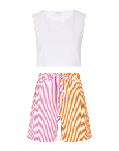 8 by YOOX UNDERWEAR & SLEEPWEAR ORGANIC COTTON MIX-PATTERN PJ SET
 White 100% Organic cotton