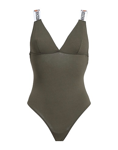 MOSCHINO Lingerie bodysuit Military green 95% Cotton, 5% Elastane