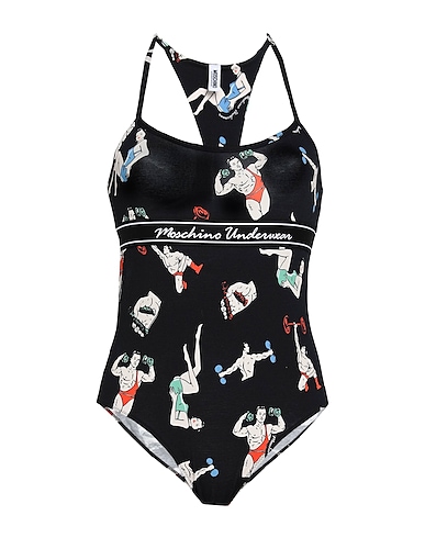 MOSCHINO Lingerie bodysuit Black 94% Cotton, 6% Elastane