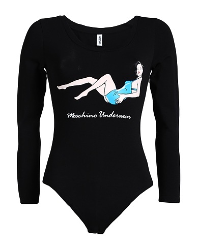 MOSCHINO Lingerie bodysuit Black 94% Cotton, 6% Elastane