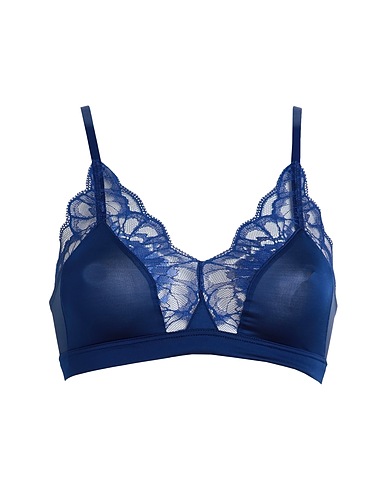 HANRO Bra Blue 91% Viscose, 9% Elastane