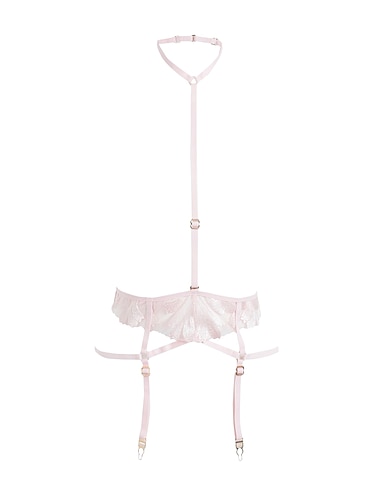 BLUEBELLA Bustier, guêpière e giarrettiere Rosa chiaro 60% Poliammide, 40% Poliestere