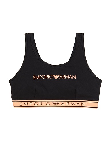 EMPORIO ARMANI Bra UNDERWEAR Black 95% Organic cotton, 5% Elastane