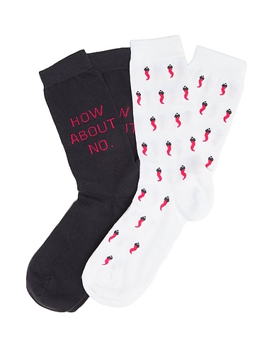 8 by YOOX Socken & Strümpfe 2-PACK ORGANIC COTTON SOCKS CHILLI
 Weiß 82% Baumwolle, 16% Polyamid, 2% Elastan