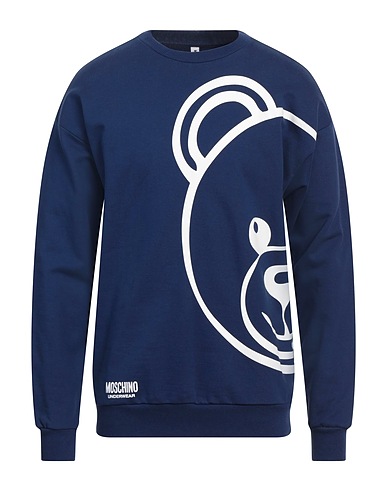 MOSCHINO Felpa Blu navy 100% Cotone, Elastan