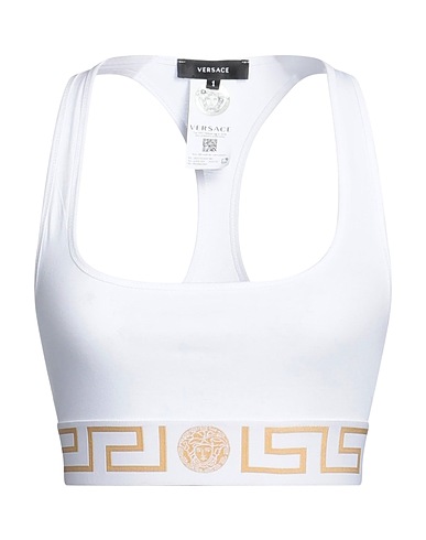 VERSACE Bra White 94% Cotton, 6% Elastane, Polyamide