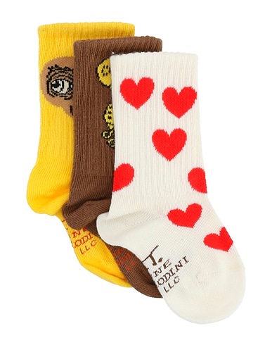 MINI RODINI Socks & tights Yellow 80% Cotton, 18% Polyamide, 2% Elastane, Organic cotton